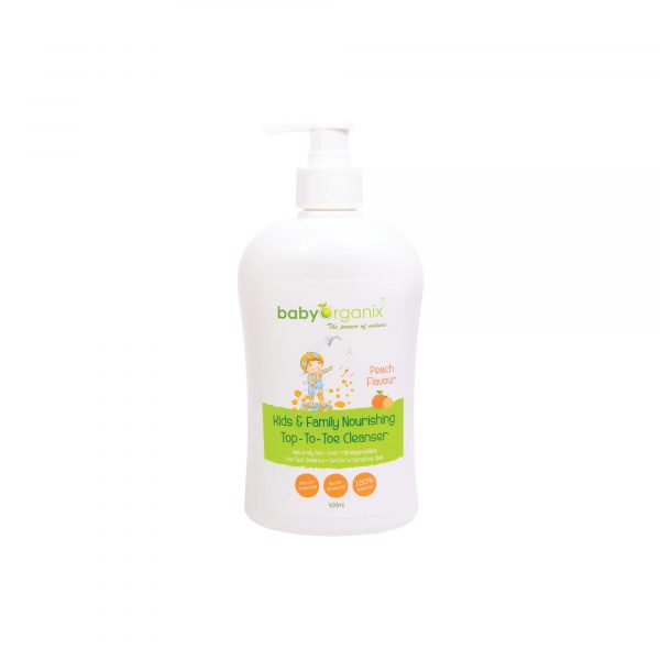 Baby-Organix-Kids-And-Family-Top-to-Toe-Cleanser-Peach-400ml-1